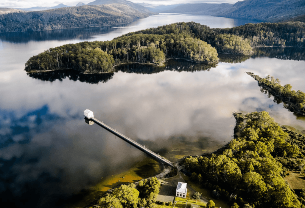 Pumphouse Point aerial water view