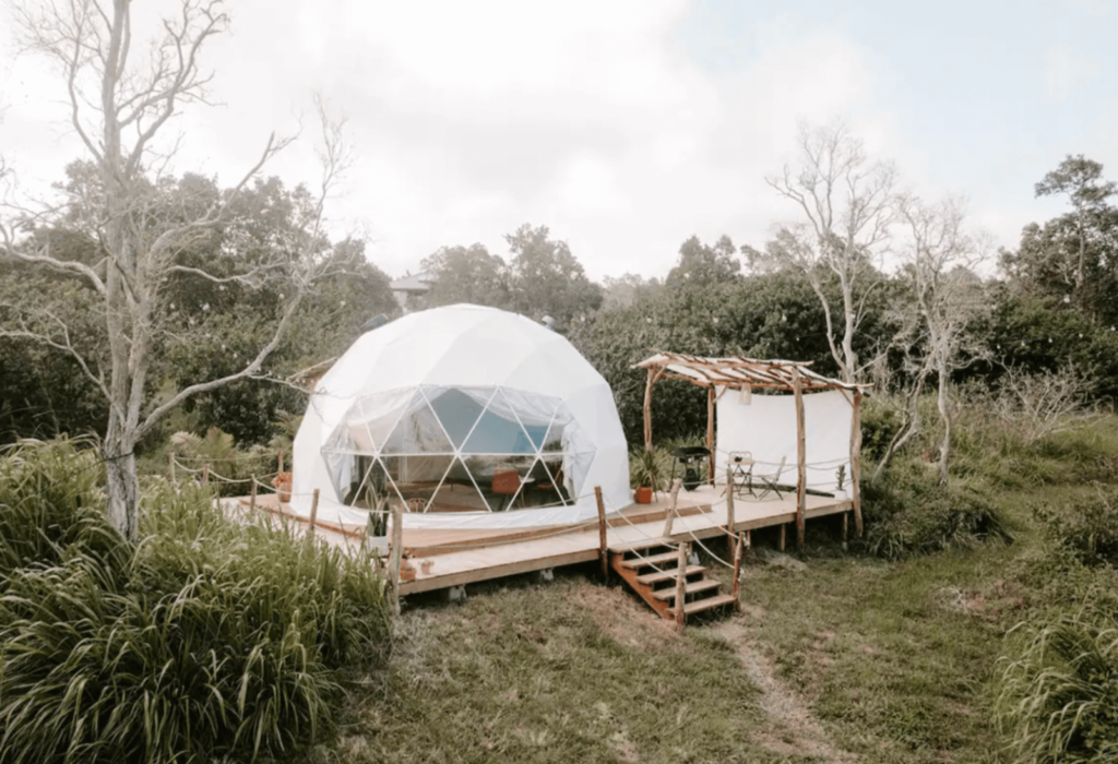 glamping camping dome