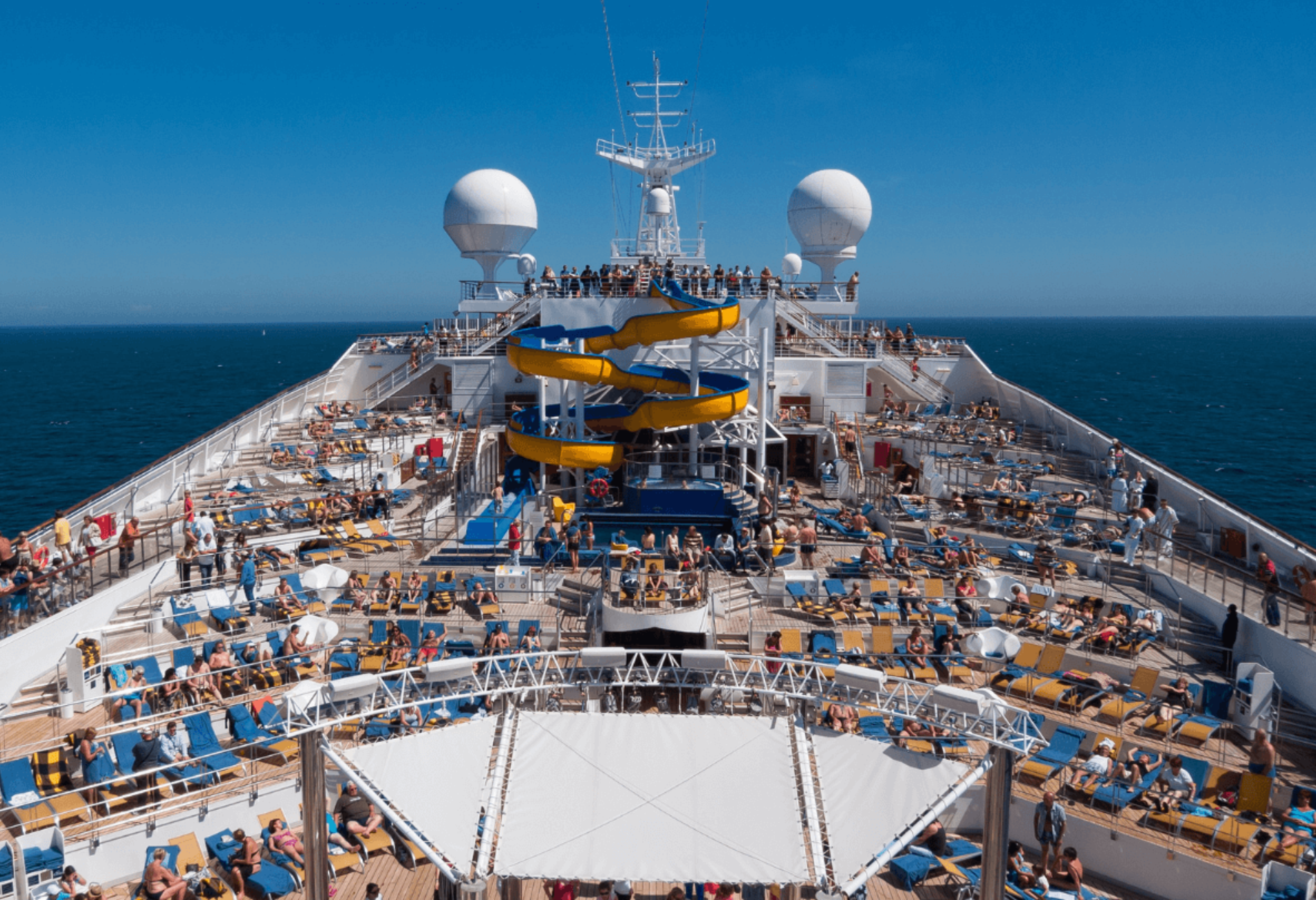 deck of a cruise ship filled with passengers