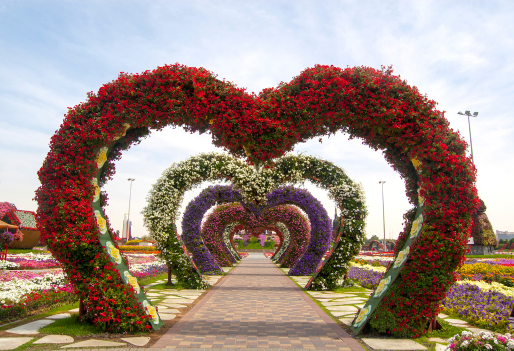 Miracle garden dubai heart arches