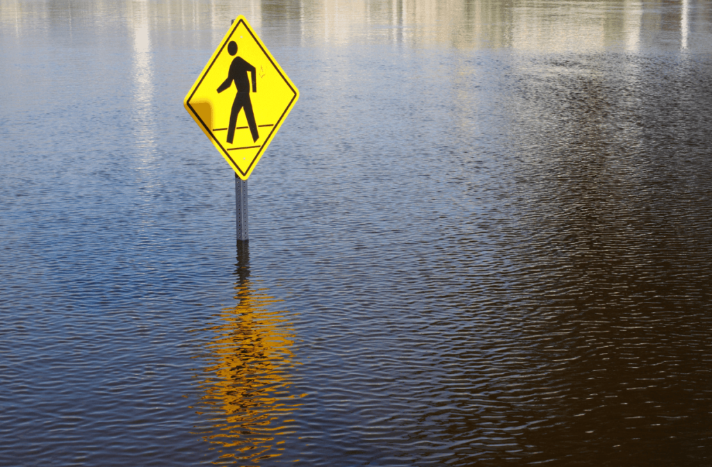 Flood water sign