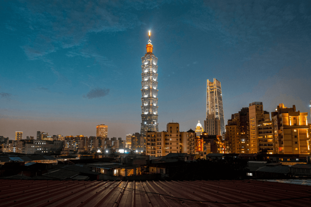 Taipei 101 tower nighttime