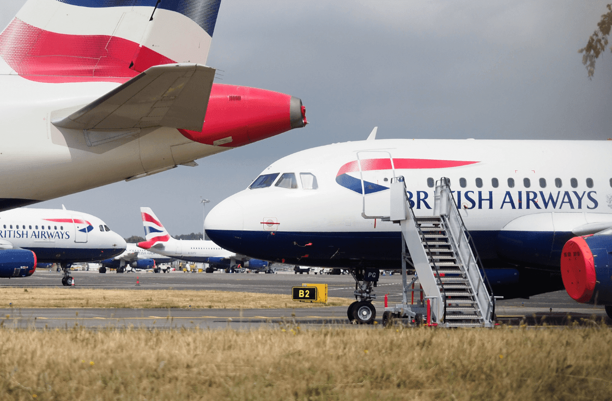British airways plane on runway