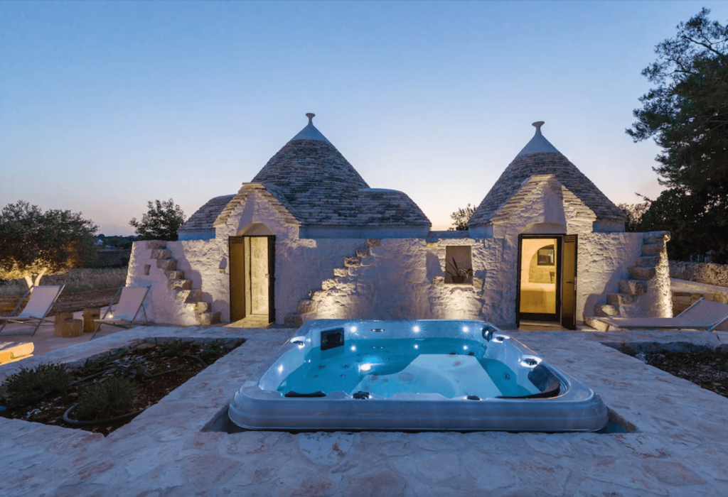 trulli airbnb puglia with pool in front