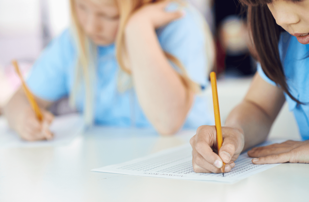 students taking test