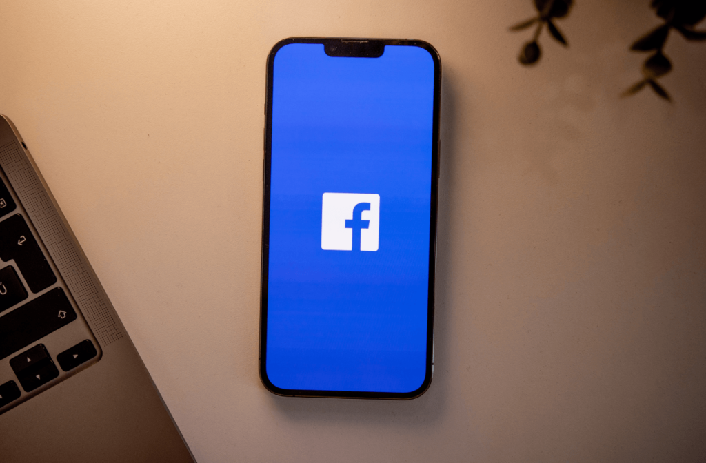 facebook logo on phone