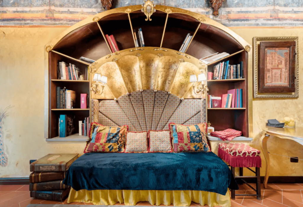 renaissance themed bedroom airbnb italy