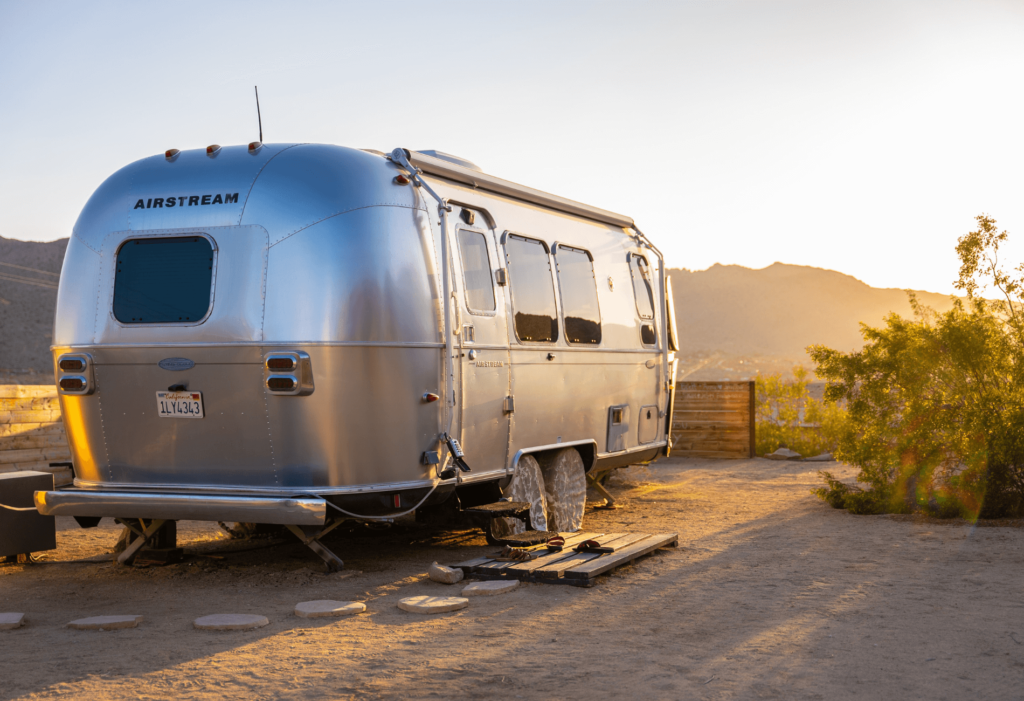 airstream at sunset