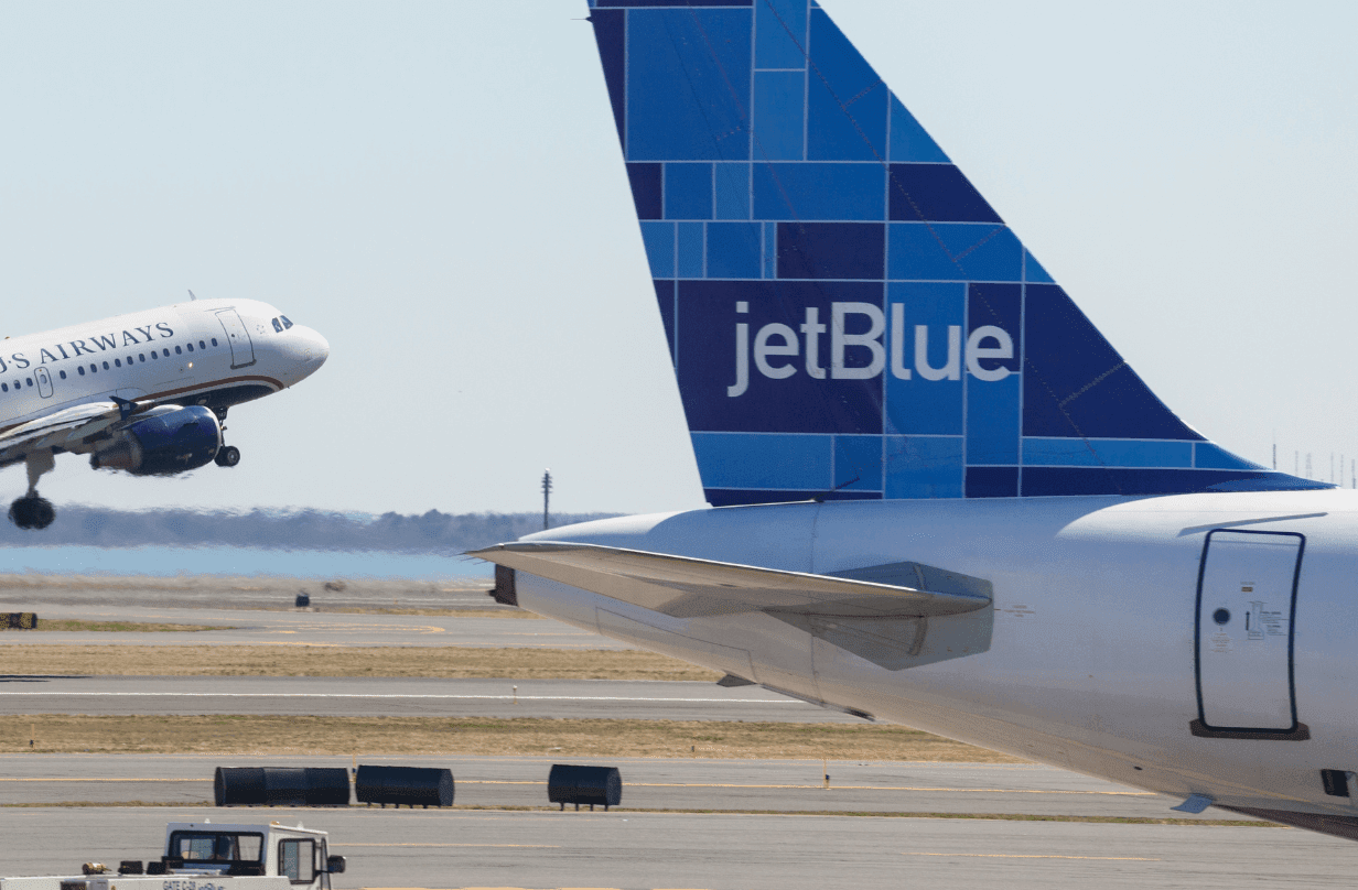 jetblue plane wing