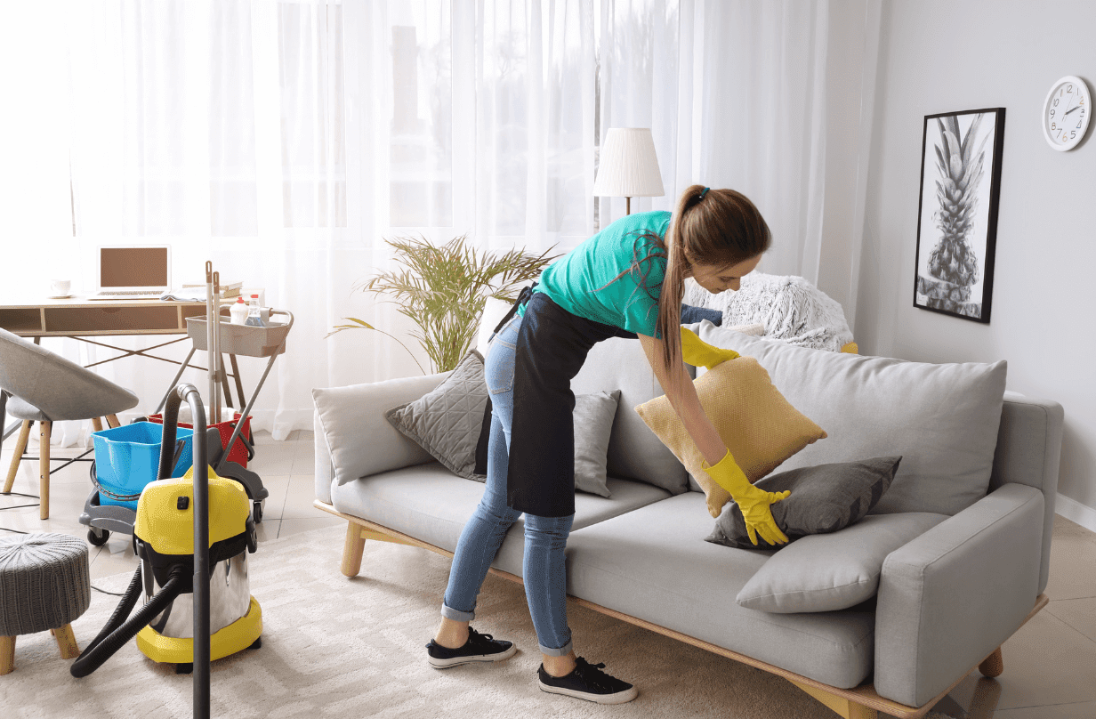 woman cleaning