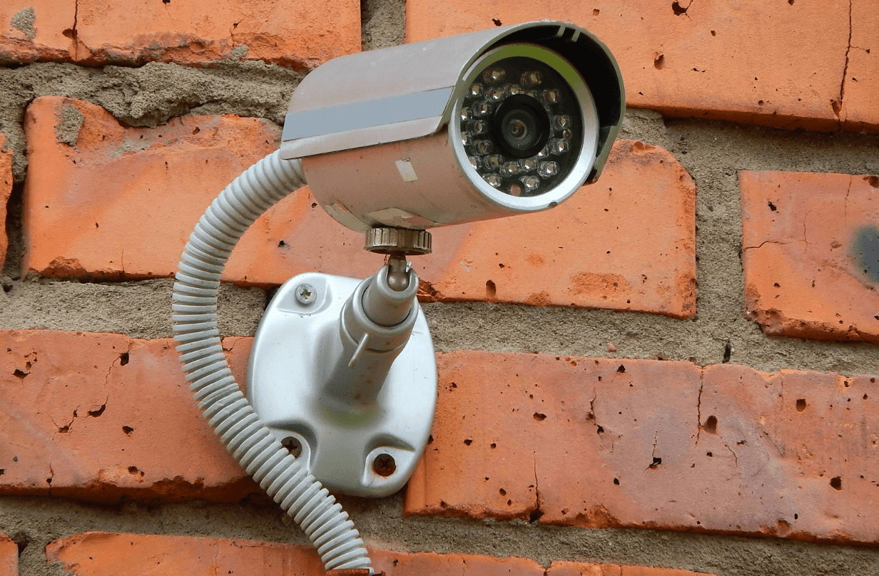 surveillance camera on building