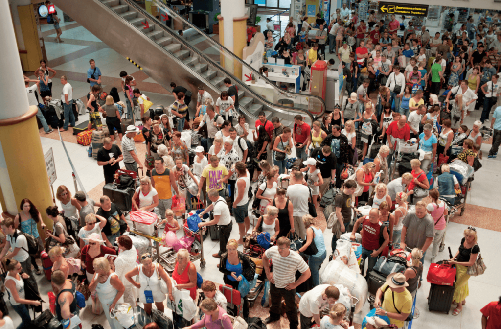 crowded airport