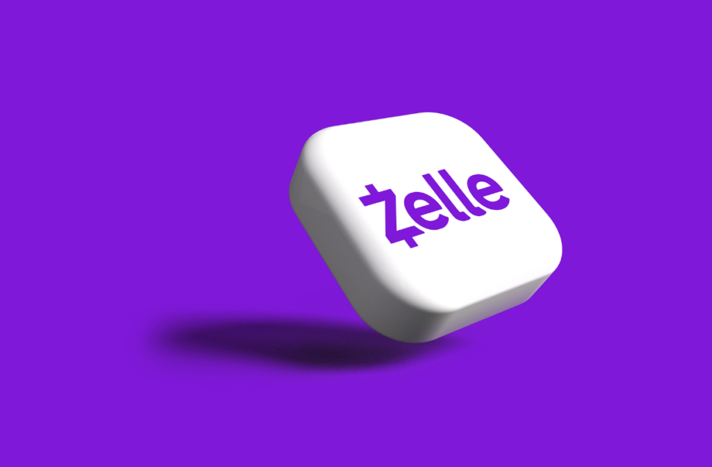Zelle logo purple background