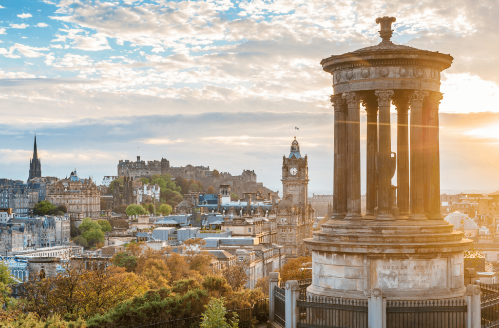 edinburgh skyline sunset