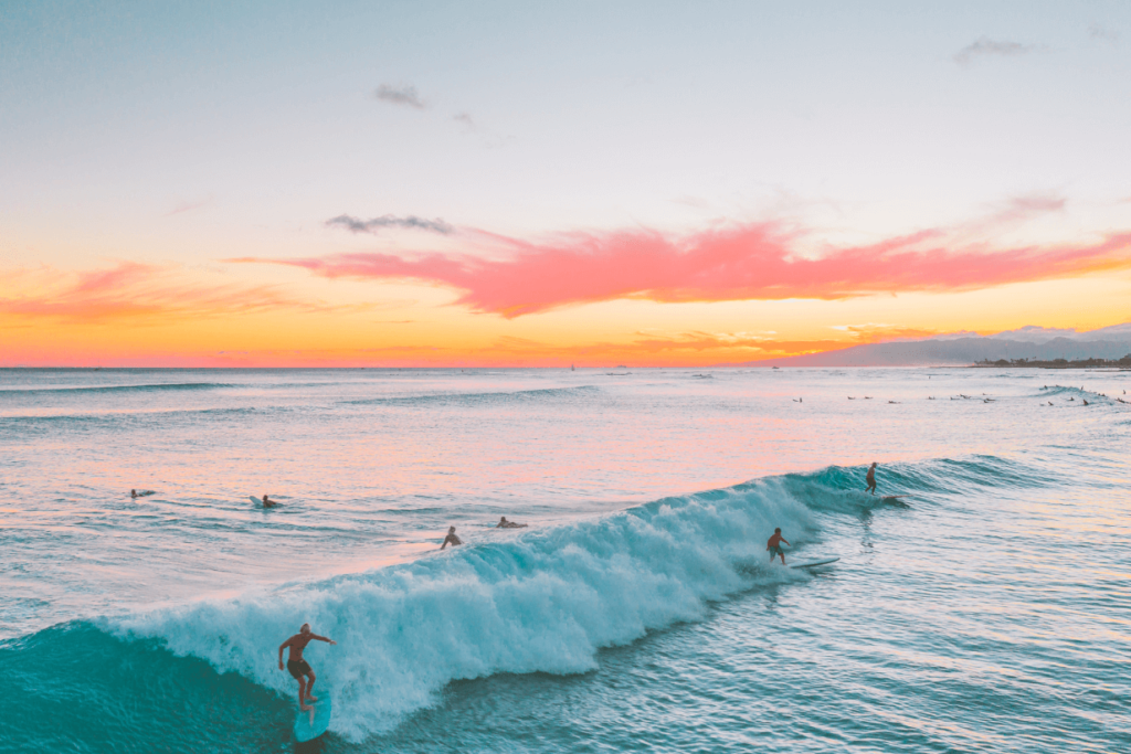 surfing in oahu