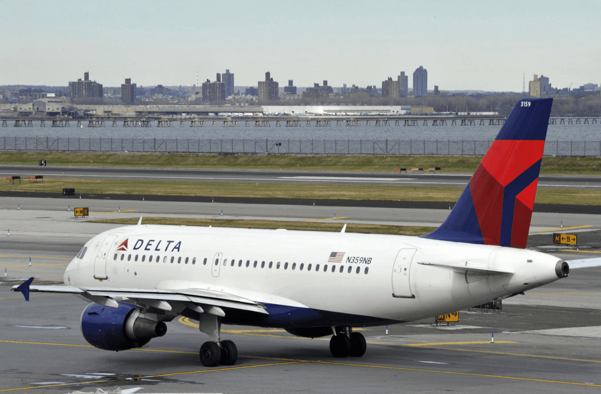 delta airlines plane on tarmac