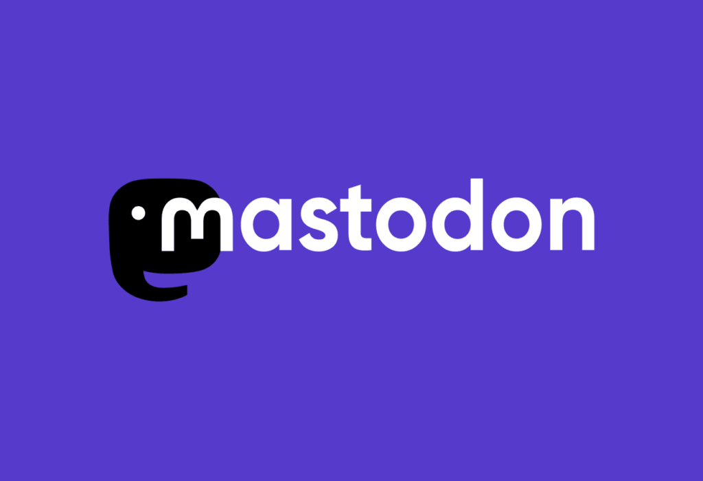 mastodon logo purple background