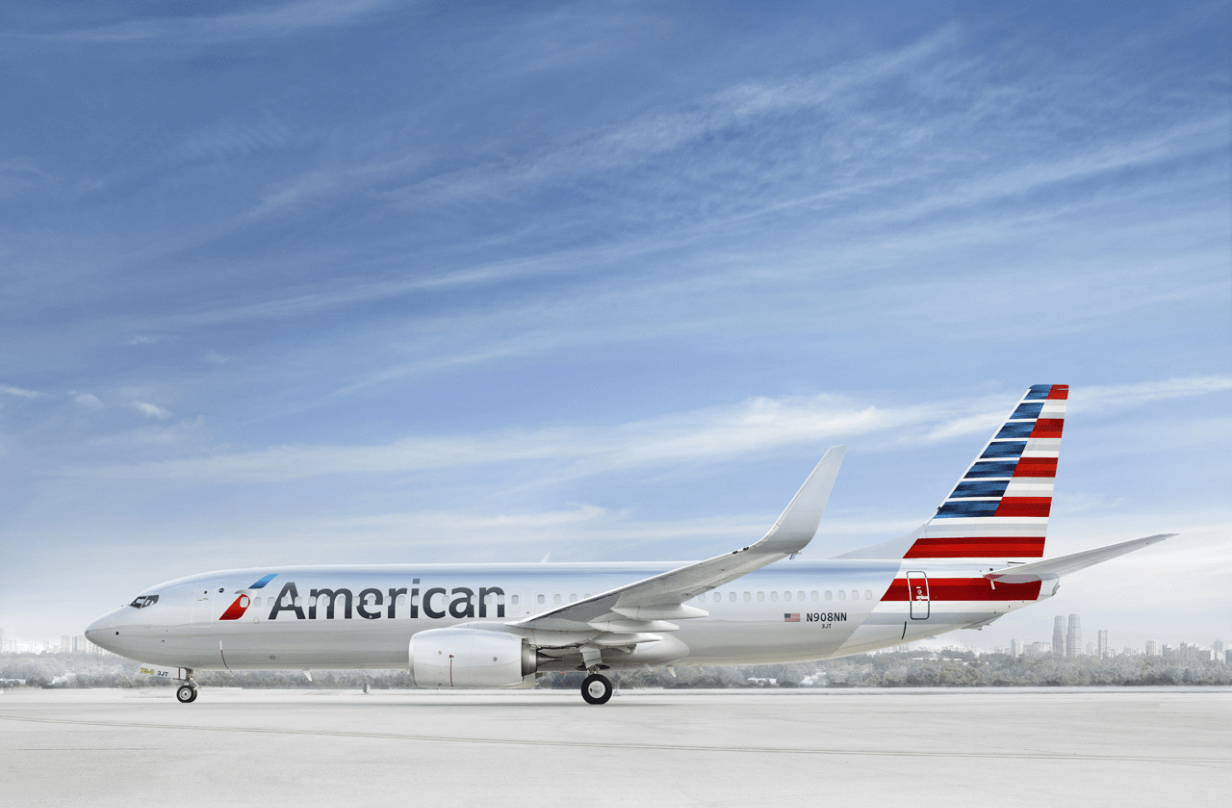 american airlines plane on tarmac