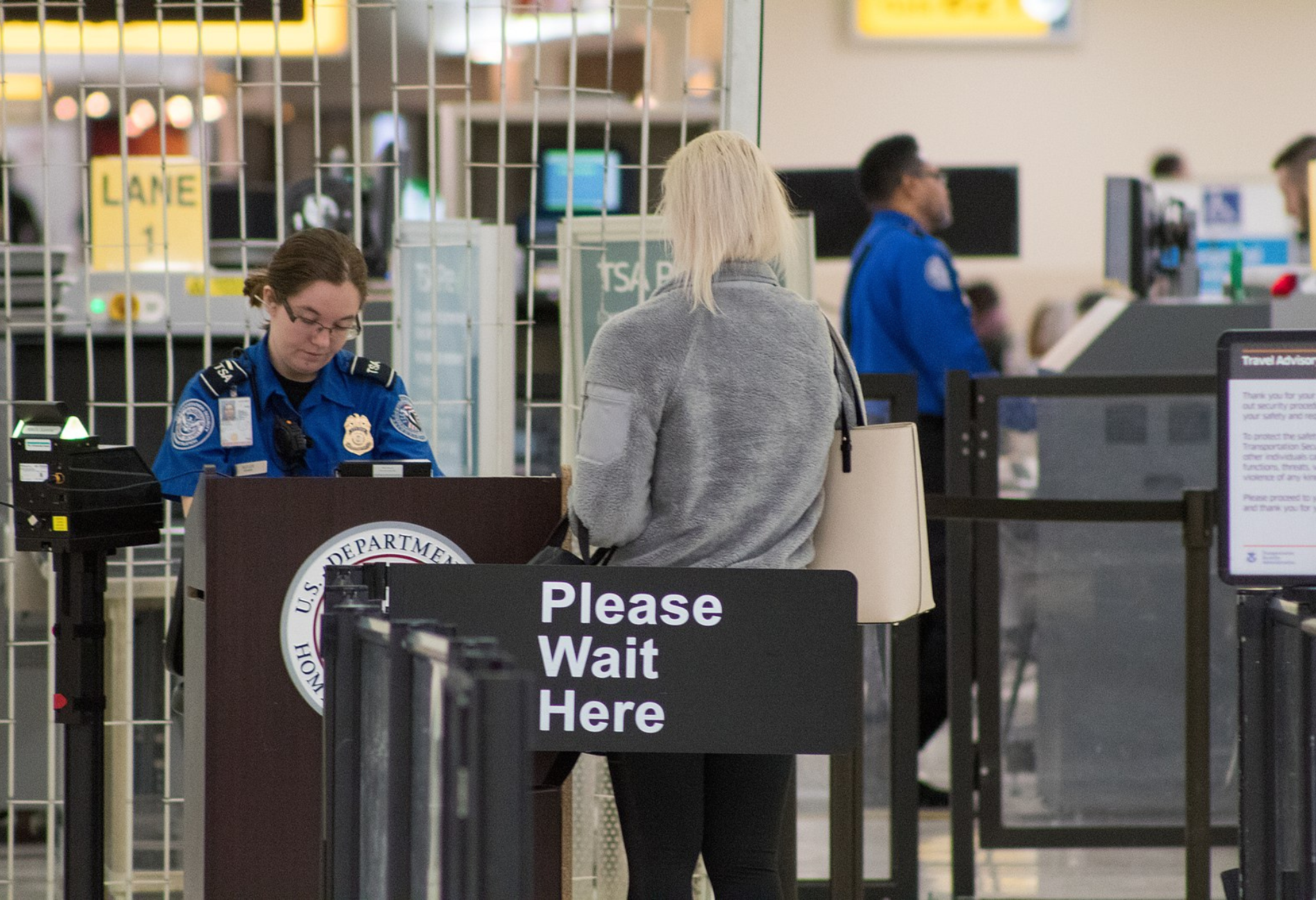 woman in line at TSA