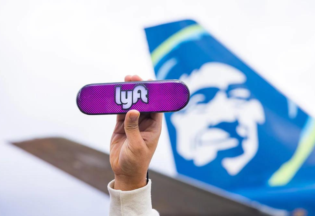 lyft and alaska airlines logos