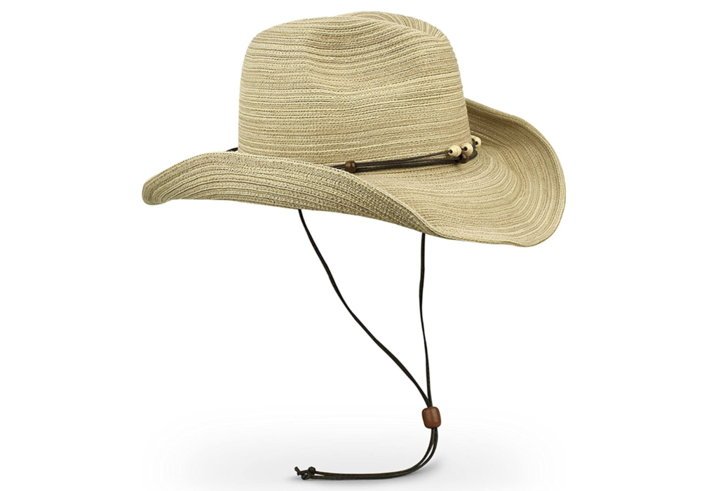 tan packable cowboy beach hat