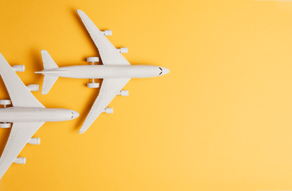 model planes on orange background