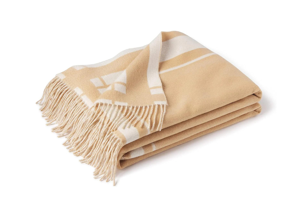 tan throw blanket