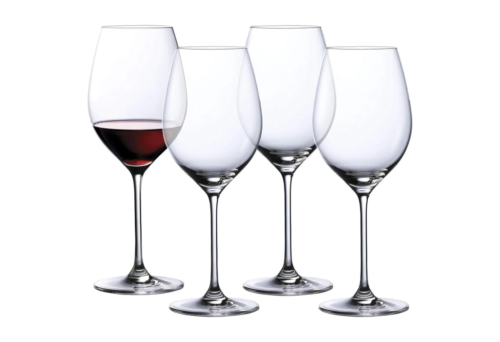 four wine glasses