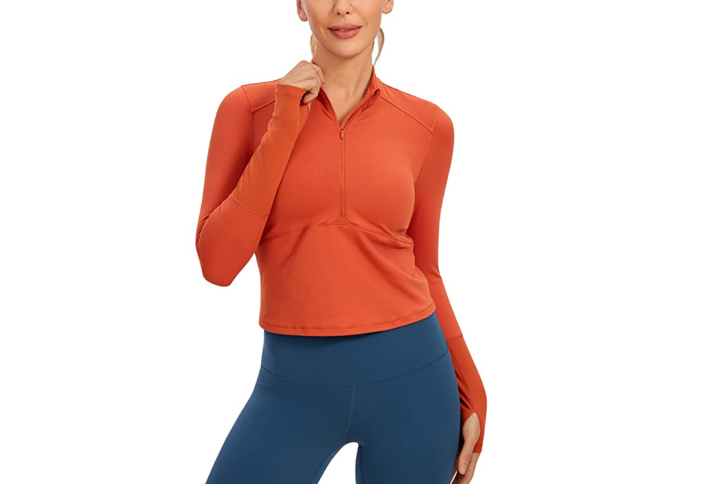 orange athletic pullover top