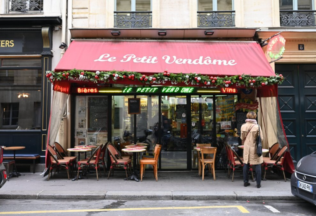 Outside of restaurant in Paris