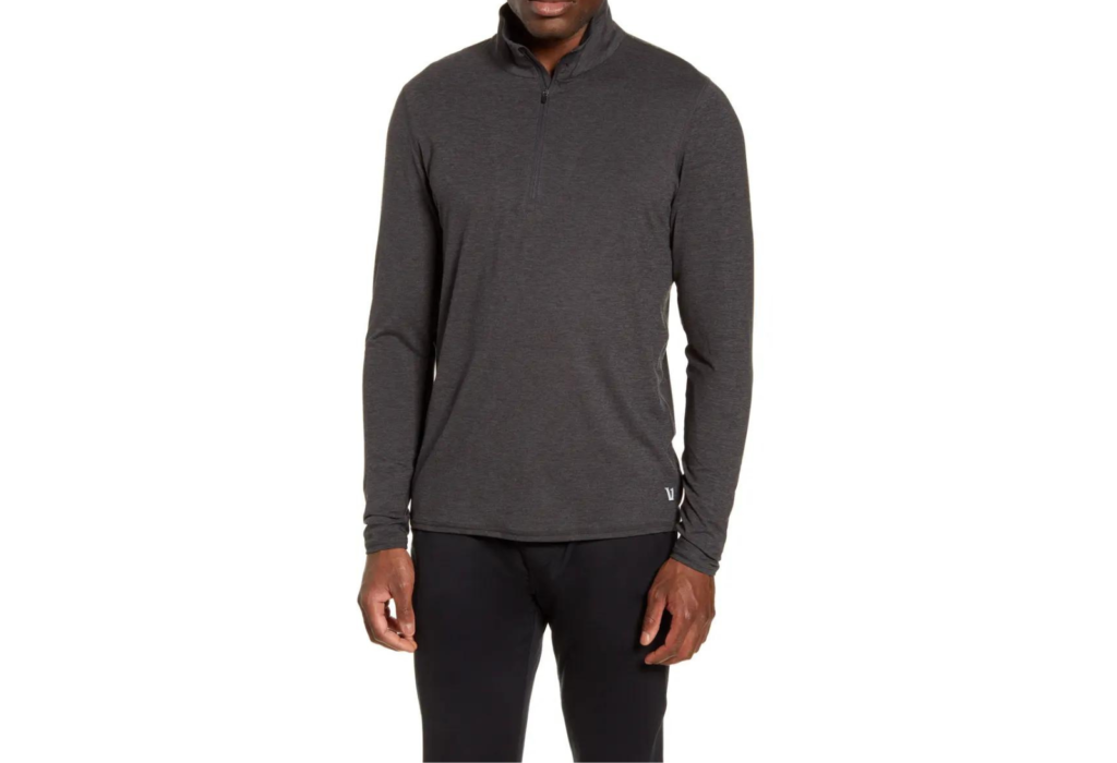 dark gray half zip pullover shirt