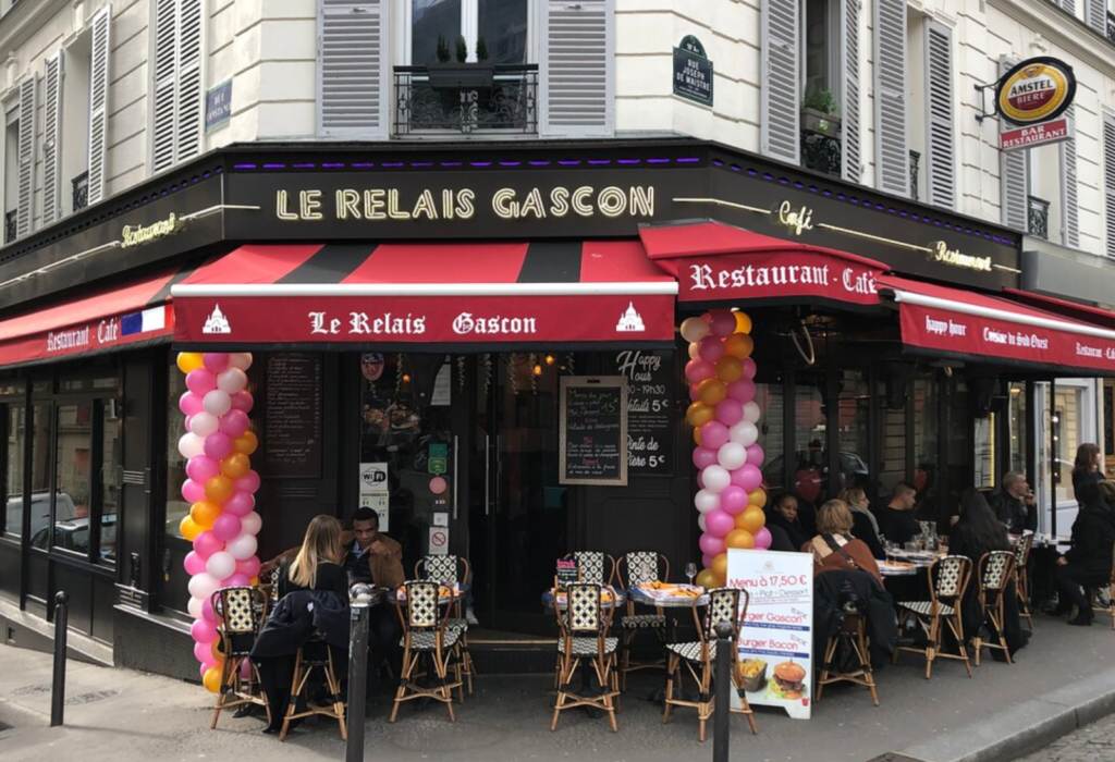 Outside of a restaurant in Paris