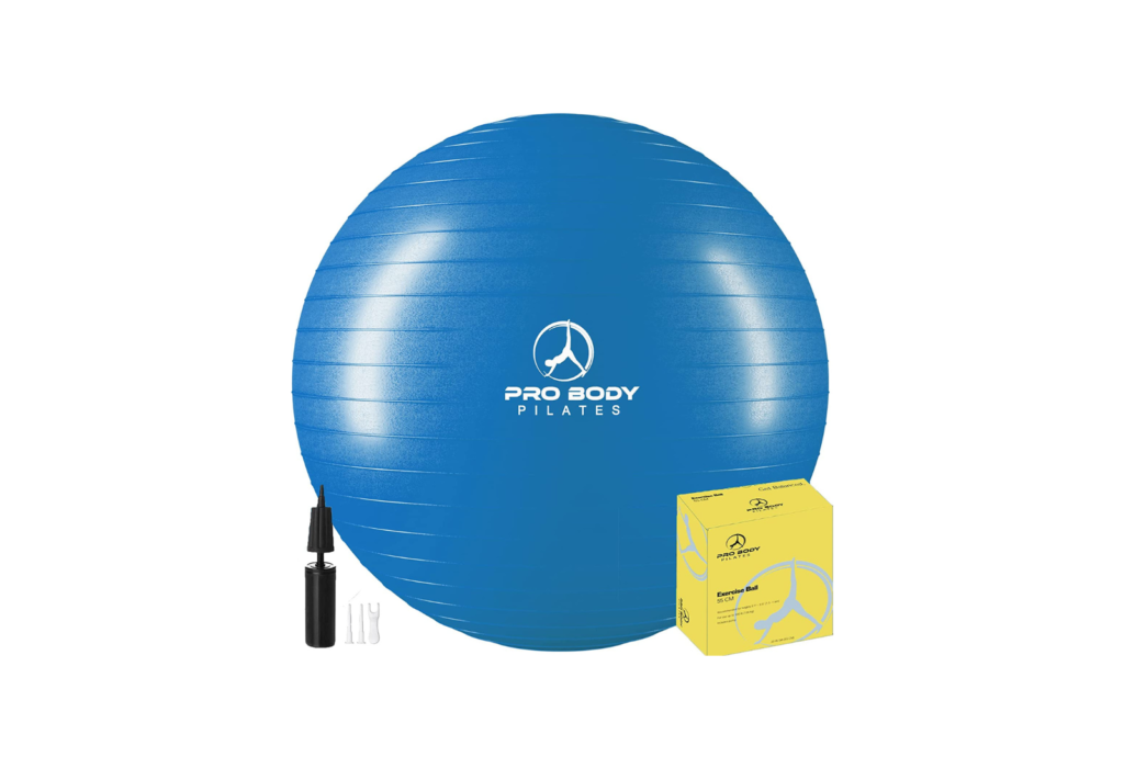 blue stability ball with pump