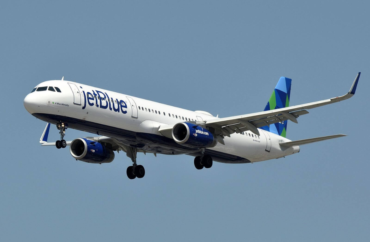 jetblue plane in sky