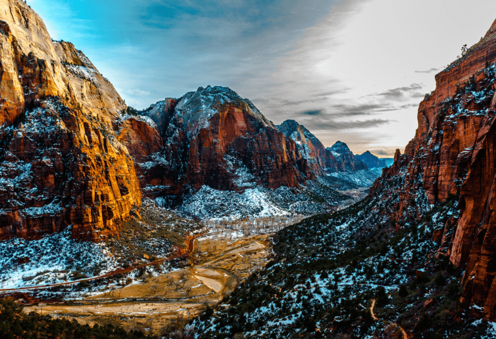 view of zion national parl central canyon