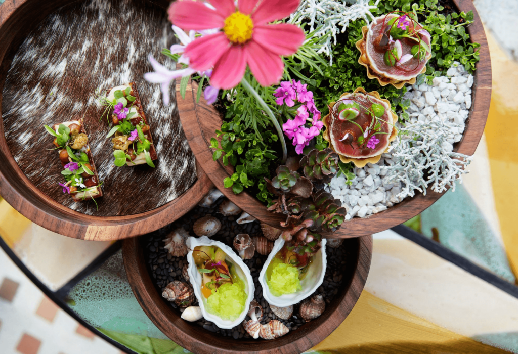 elegant plate of food at fine dining restaurant in cape town