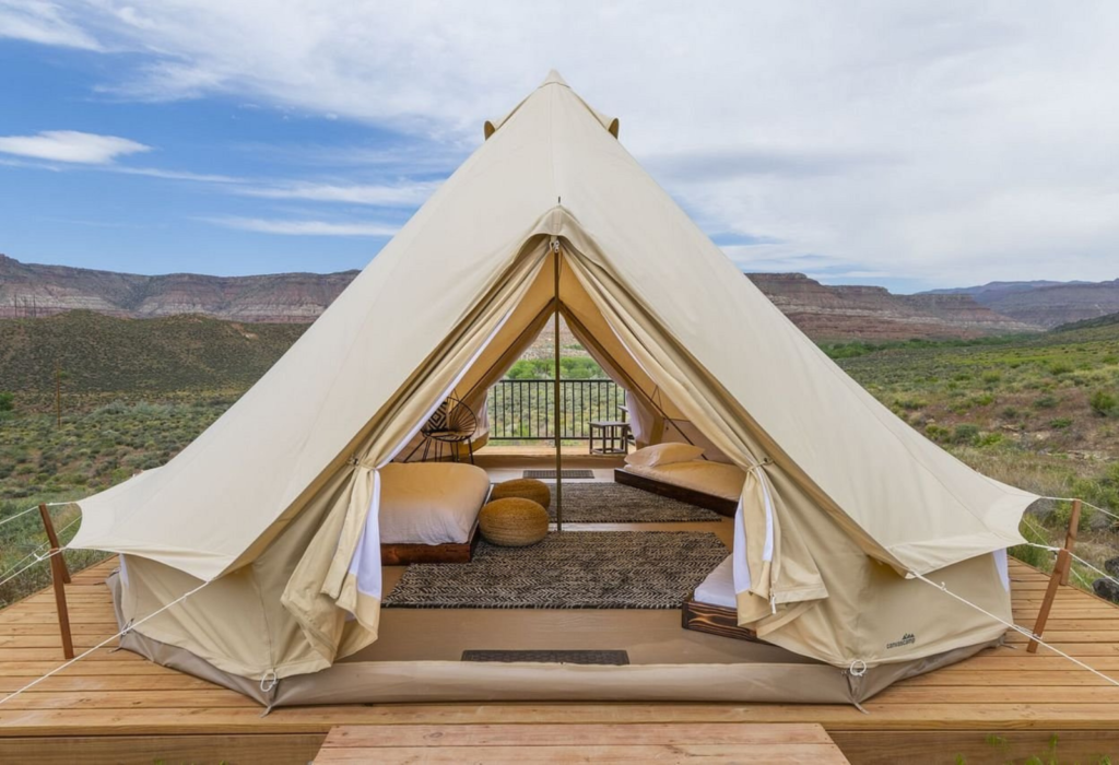 canvas tent at Zion National Park