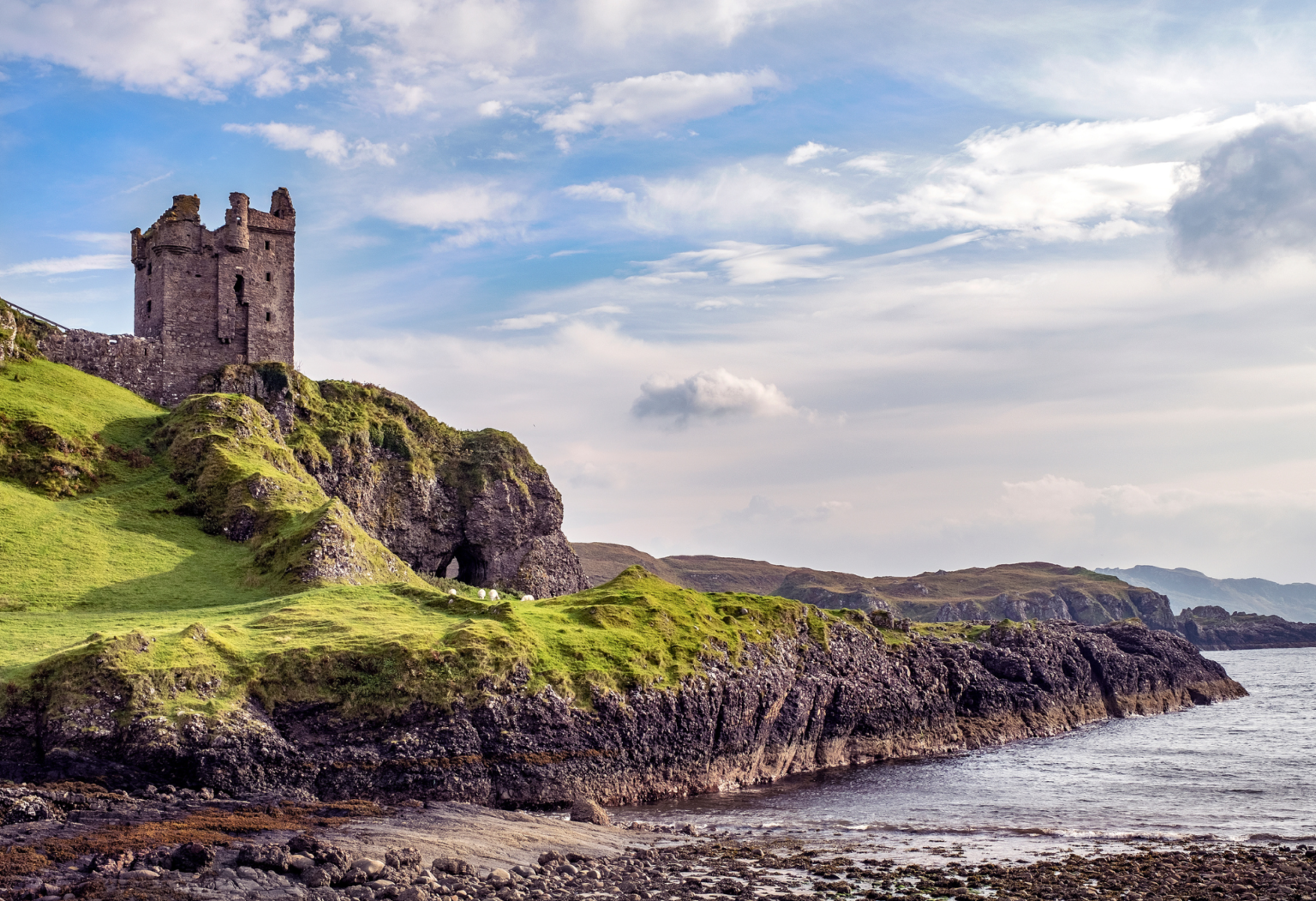 shoreline with castle as part of the ultimate Scotland itinerary guide