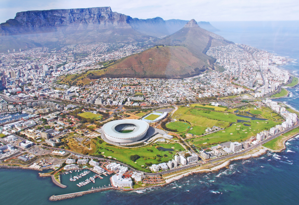 bird's eye view of Cape Town South Africa
