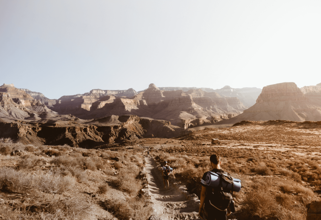 hiker in grand canyon national park