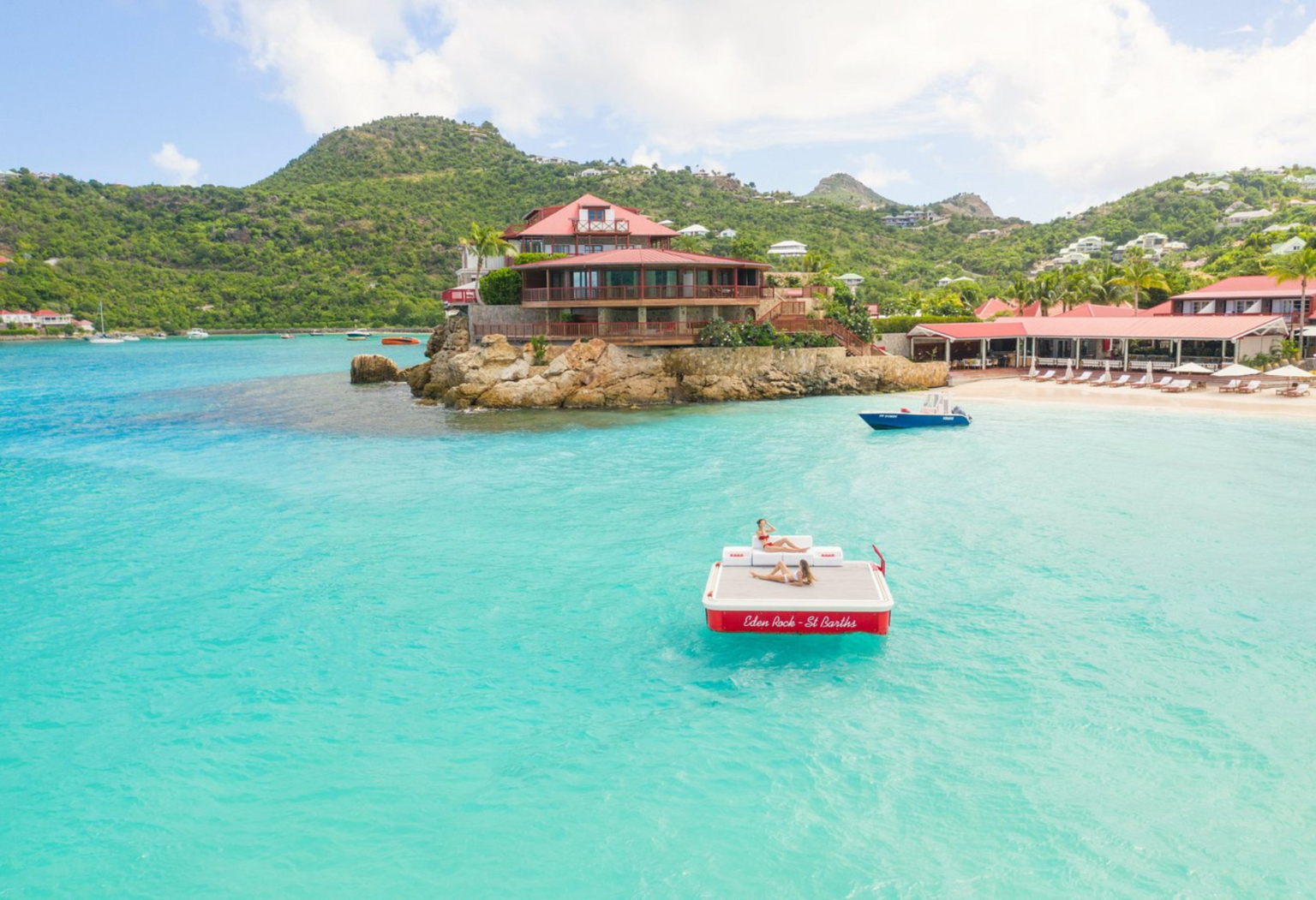 Bird's eye view of Eden Rock, where the Sand Bar is one of the best restaurants in St. Barts