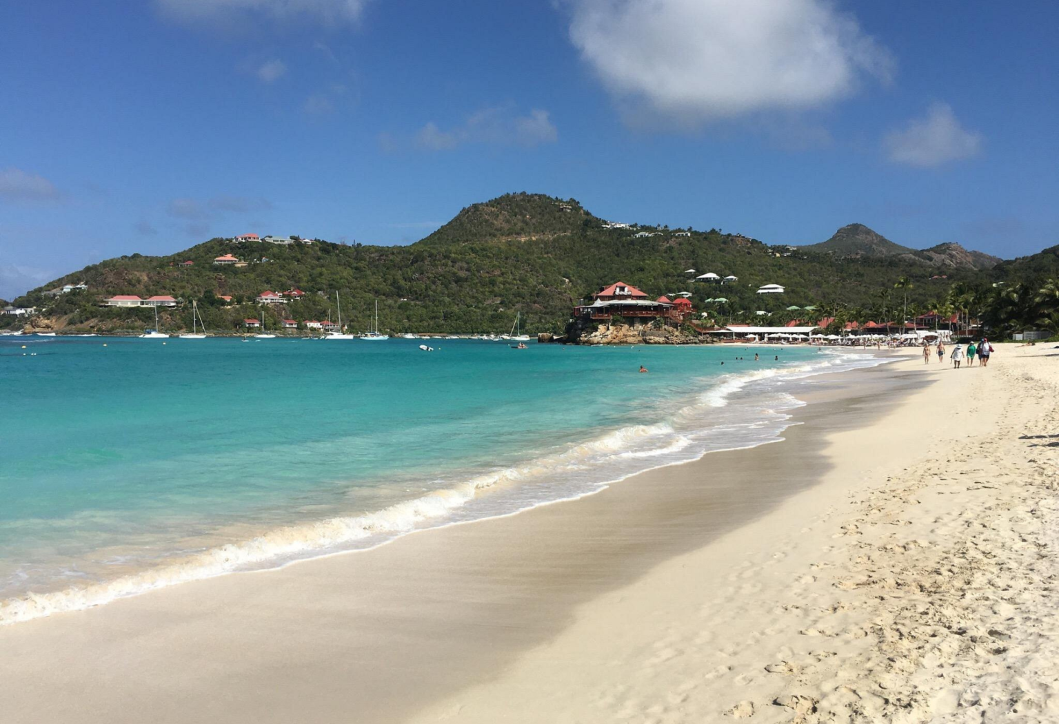 turquoise waters and cove of one of the best beaches in St. Barts