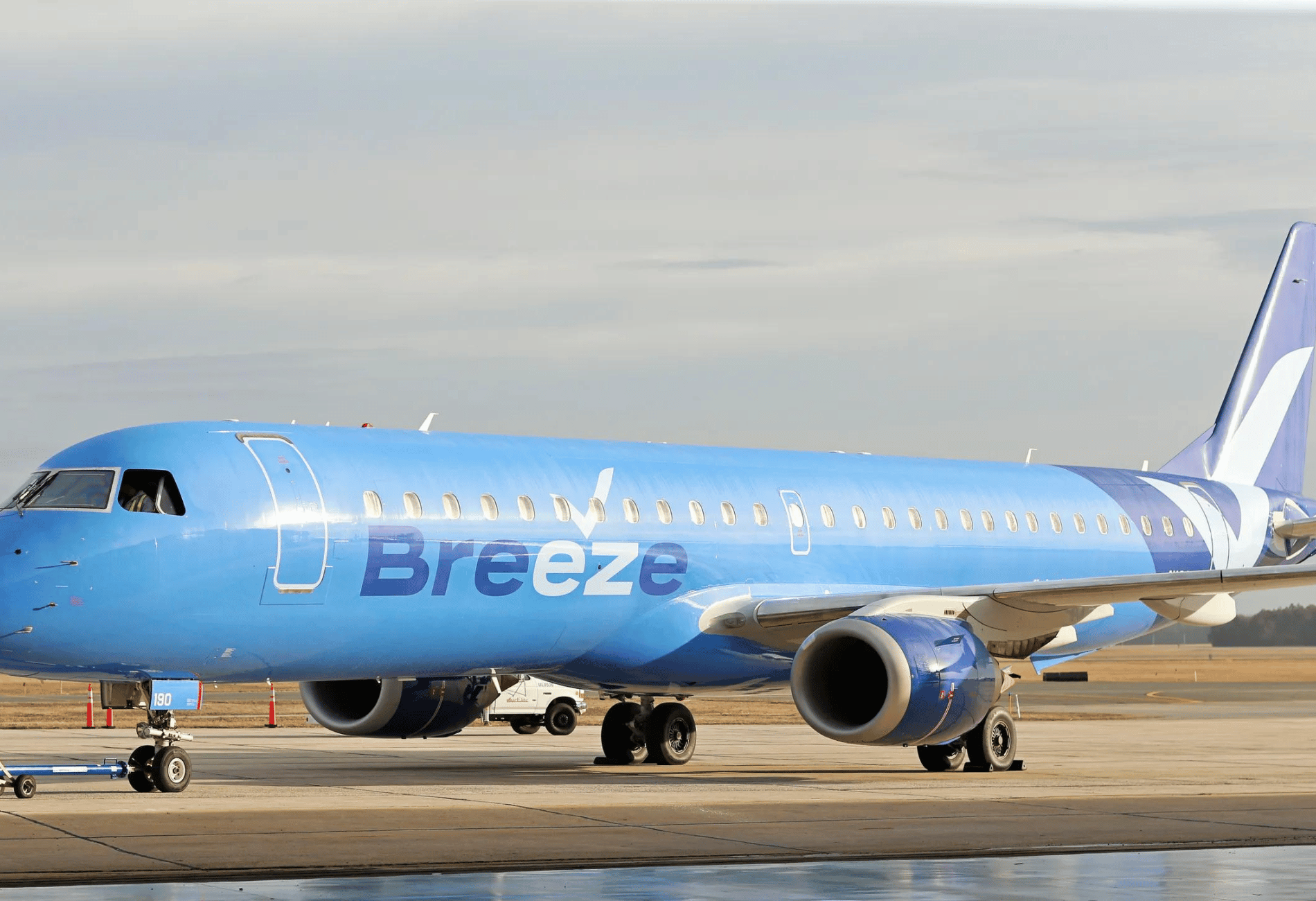Breeze Airways plane on tarmac