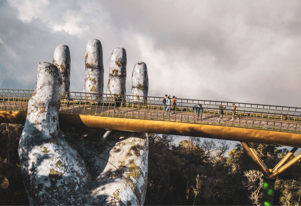 the hand bridge in da nang vietnam