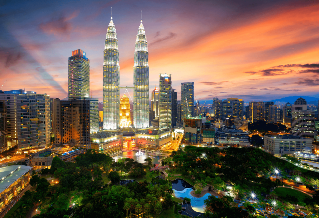 the kuala lumpur skyline in Malaysia