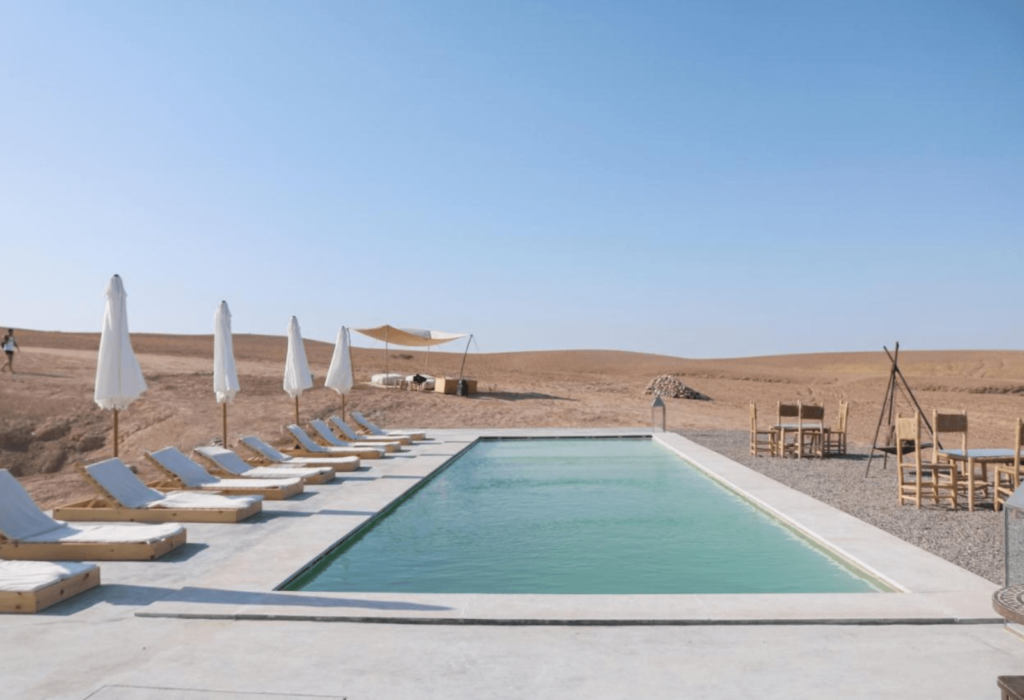 Emeraude Luxury Camp pool in morocco