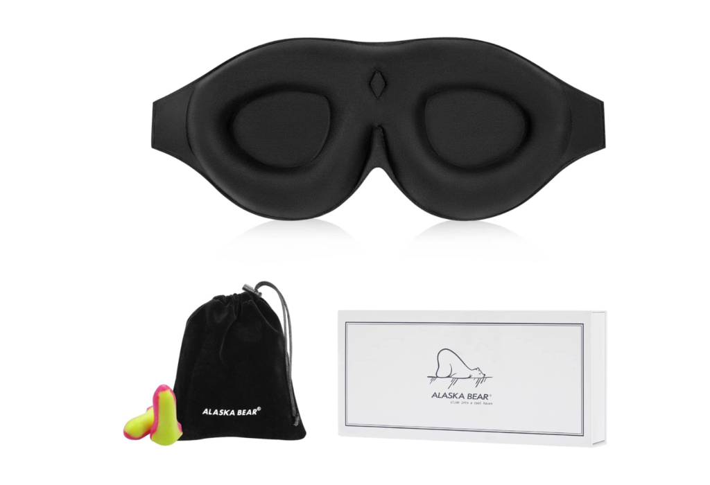 eye mask, ear plugs, options for staying healthy while traveling