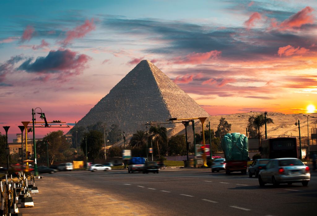 the great pyramids of giza from giza city