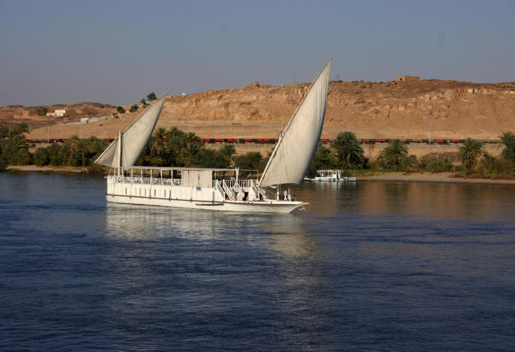 traditional egyptian dahabiya sail boat