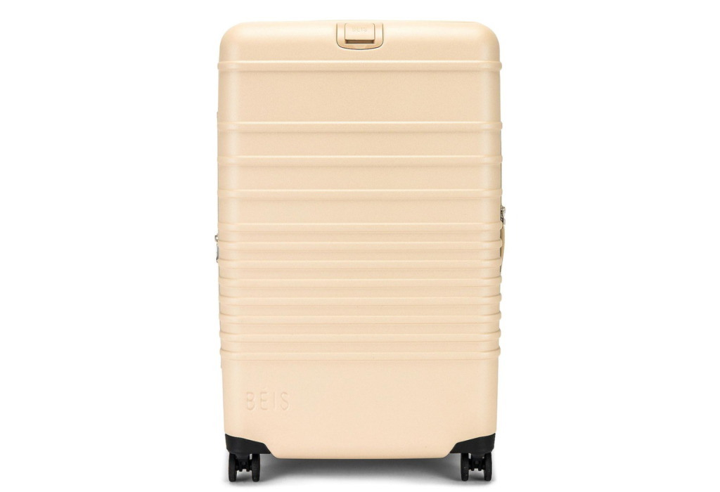 tan suitcase